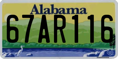 AL license plate 67AR116