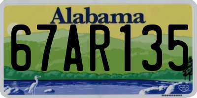 AL license plate 67AR135