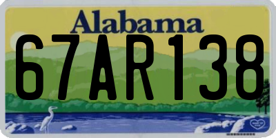 AL license plate 67AR138