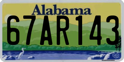 AL license plate 67AR143