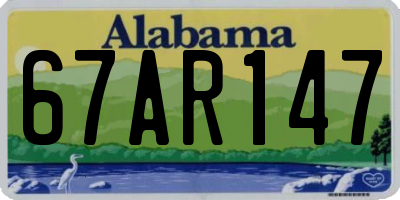 AL license plate 67AR147