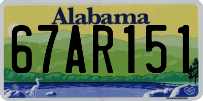 AL license plate 67AR151