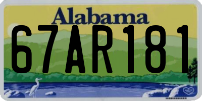 AL license plate 67AR181