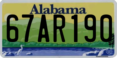 AL license plate 67AR190