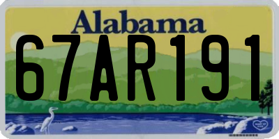 AL license plate 67AR191