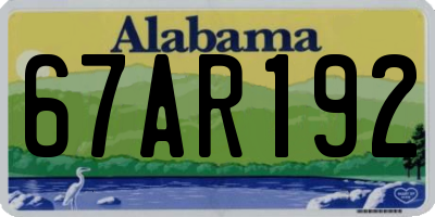AL license plate 67AR192