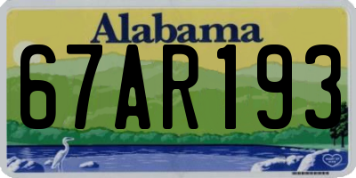 AL license plate 67AR193