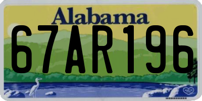 AL license plate 67AR196