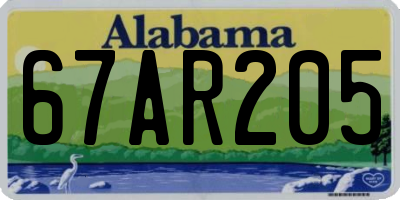 AL license plate 67AR205