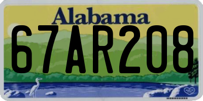 AL license plate 67AR208