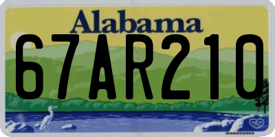AL license plate 67AR210