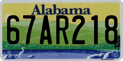 AL license plate 67AR218