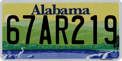 AL license plate 67AR219
