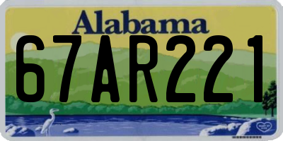 AL license plate 67AR221