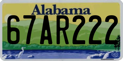AL license plate 67AR222