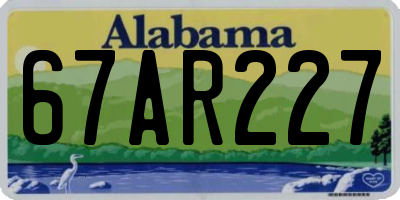 AL license plate 67AR227