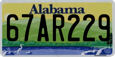 AL license plate 67AR229