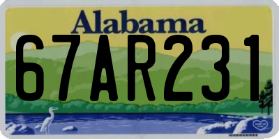 AL license plate 67AR231