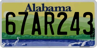 AL license plate 67AR243