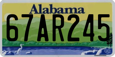 AL license plate 67AR245