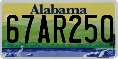 AL license plate 67AR250