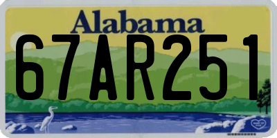 AL license plate 67AR251