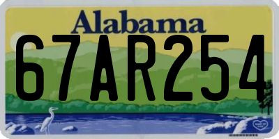 AL license plate 67AR254