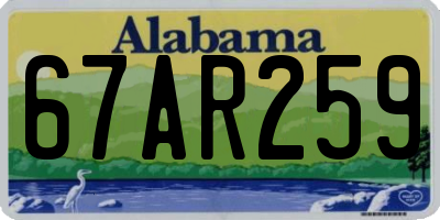 AL license plate 67AR259
