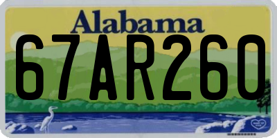 AL license plate 67AR260