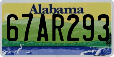 AL license plate 67AR293