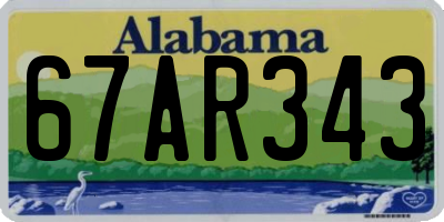 AL license plate 67AR343