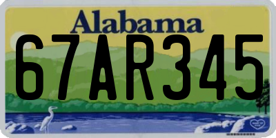 AL license plate 67AR345