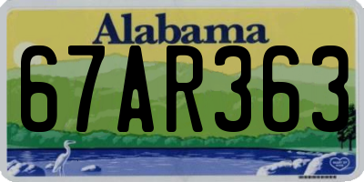 AL license plate 67AR363