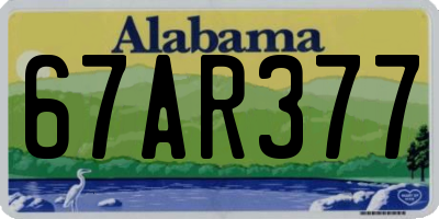 AL license plate 67AR377