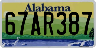 AL license plate 67AR387