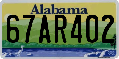 AL license plate 67AR402
