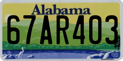 AL license plate 67AR403