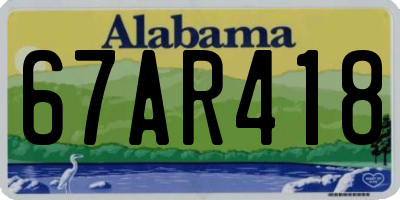 AL license plate 67AR418