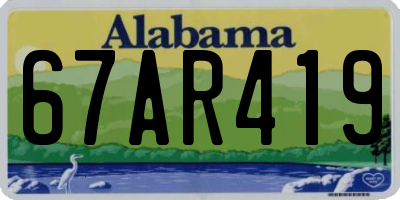 AL license plate 67AR419