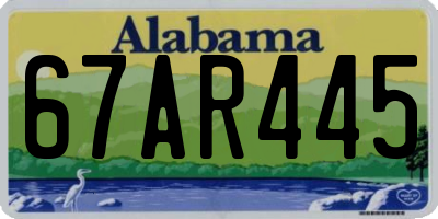 AL license plate 67AR445