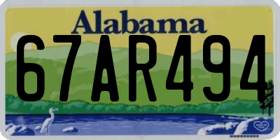 AL license plate 67AR494