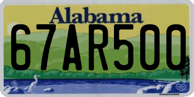 AL license plate 67AR500