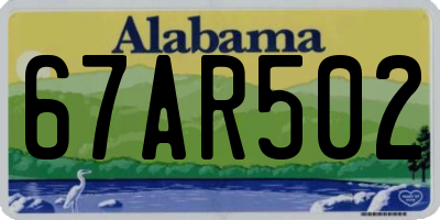 AL license plate 67AR502