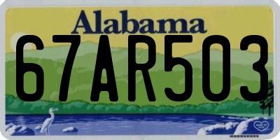 AL license plate 67AR503