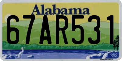 AL license plate 67AR531