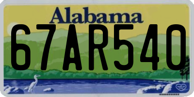 AL license plate 67AR540