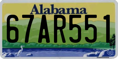 AL license plate 67AR551