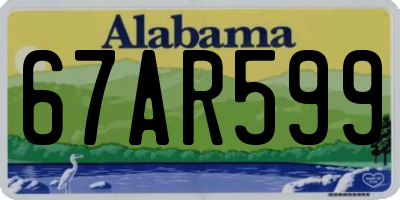 AL license plate 67AR599
