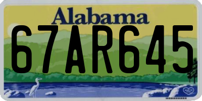 AL license plate 67AR645