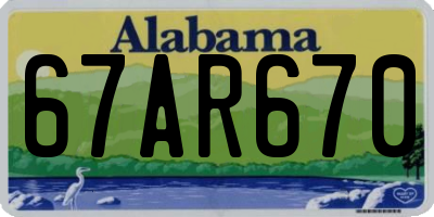 AL license plate 67AR670